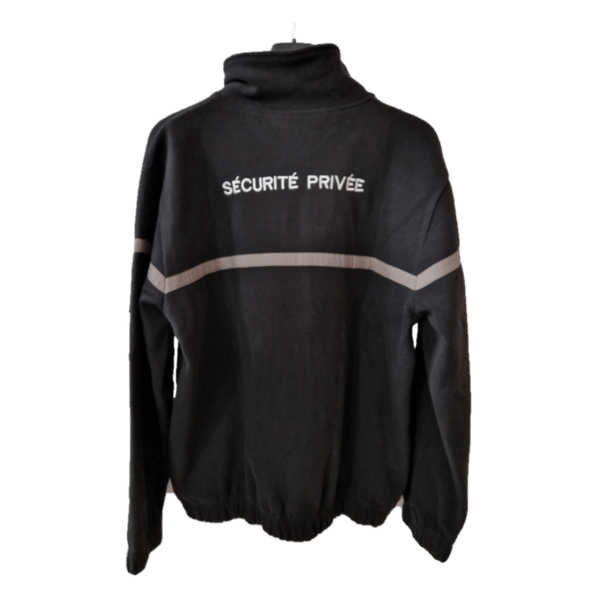 Sweat polaire noir avec bande grise Sécurité privée – Image 3
