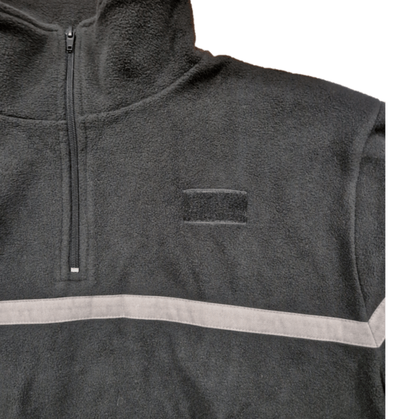 Sweat polaire noir avec bande grise Sécurité privée – Image 2