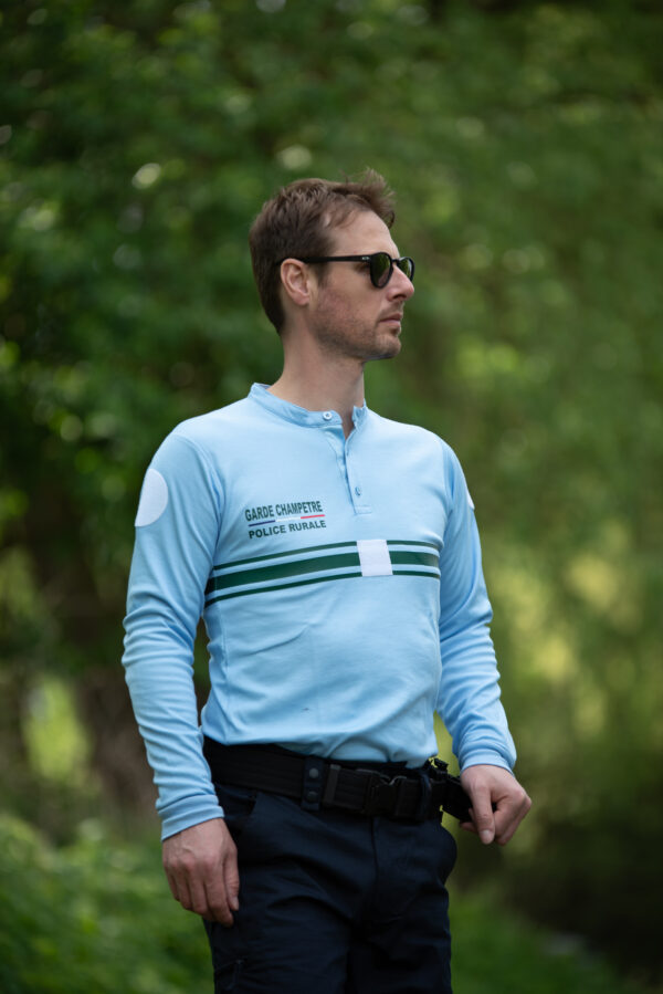 Polo ML col Mao Garde champêtre Police rurale