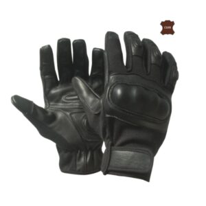 Gants d’intervention coqués en cuir noir